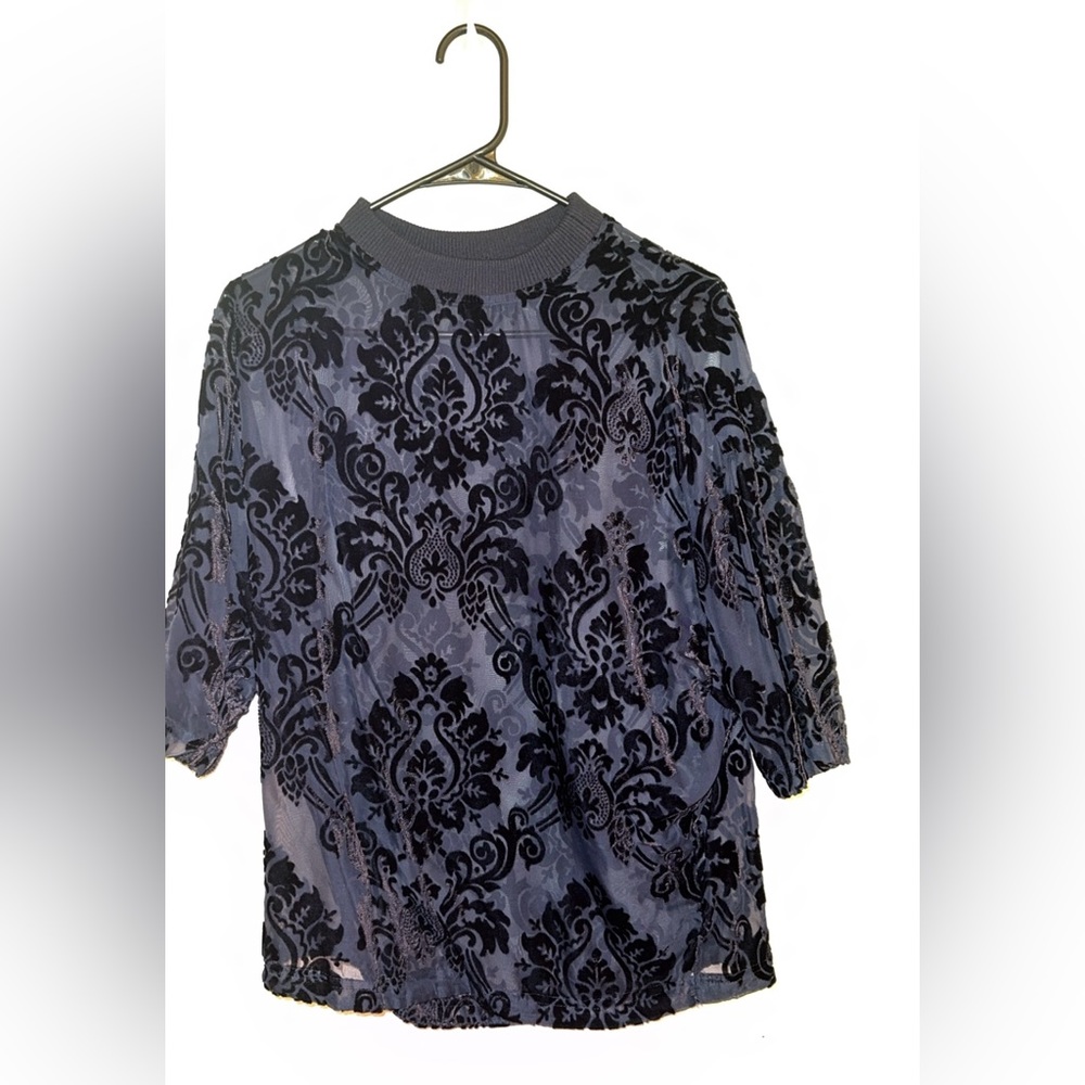 Sheer oversized t-shirt in Navy